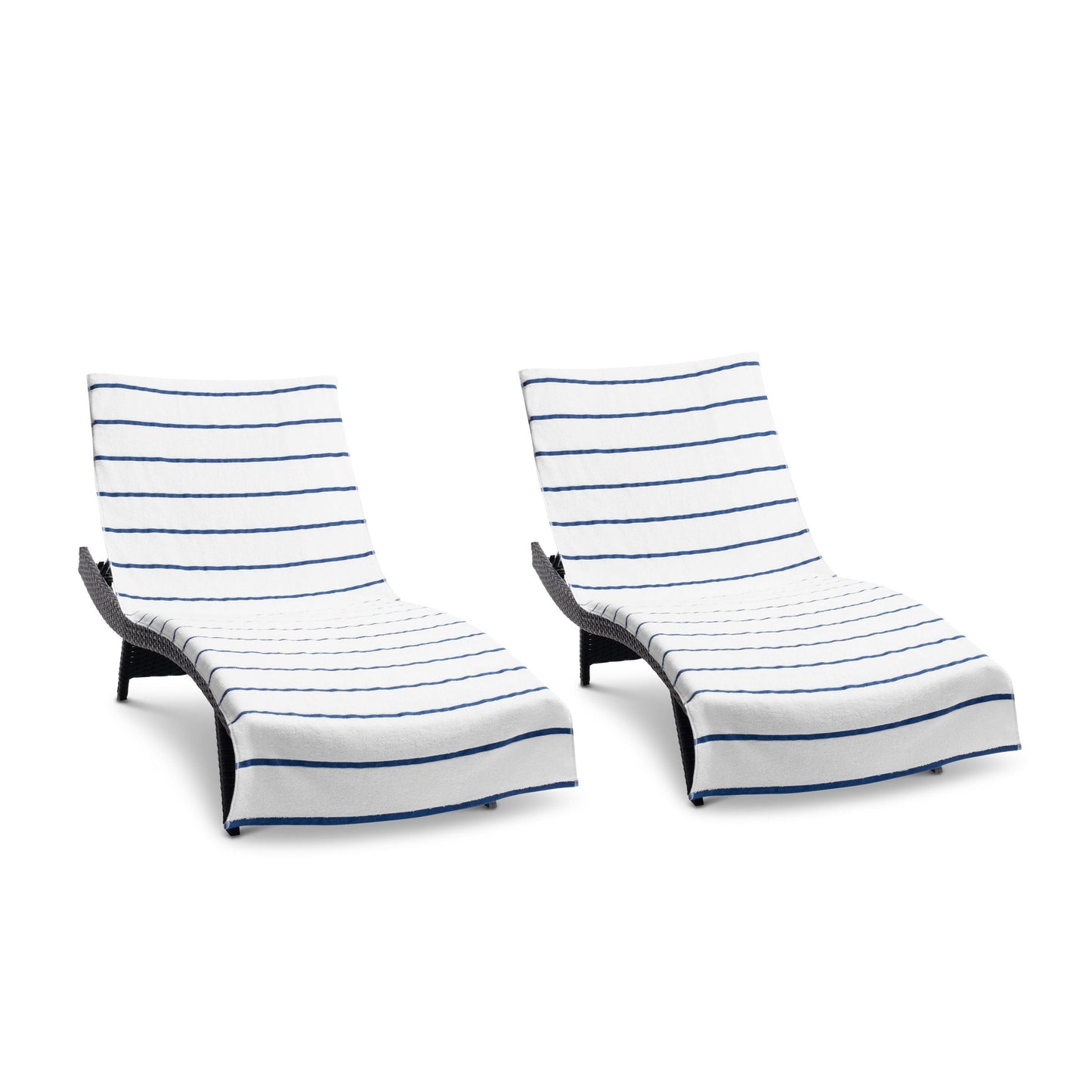 Arkwright Home Las Rayas Chaise Cover 30x85 Navy (2/Pack) (PNP-CC-HS3085NV-2PK)