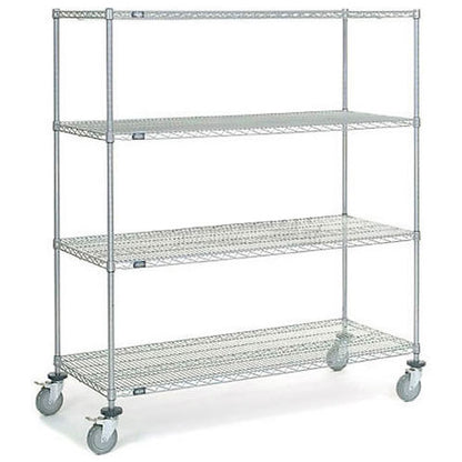 Nexel 4 Shelf Truck, Nexelate, 60"W x 24"D x 69"H, Polyurethane Swivel Casters (WB168197)