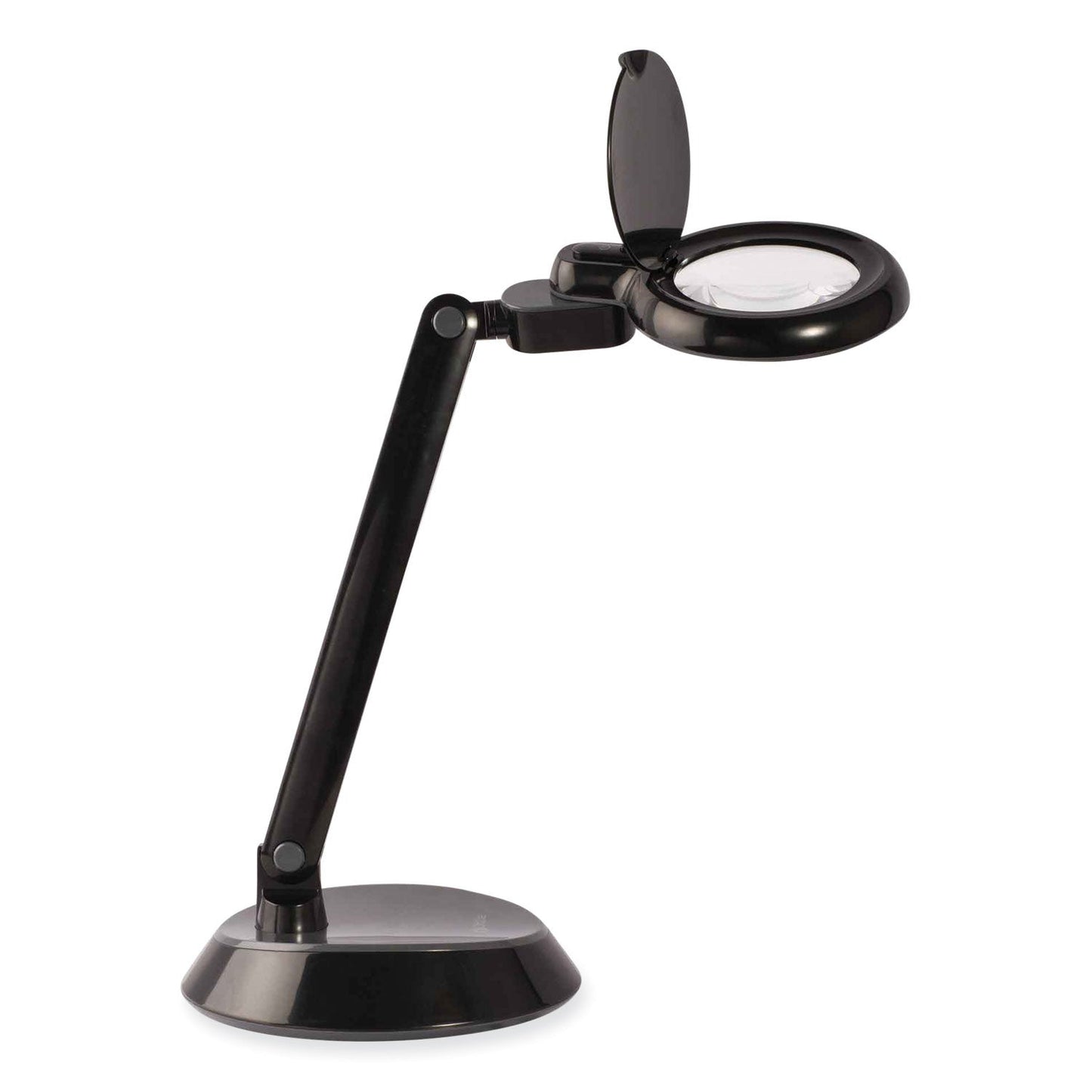 OttLite Space-Saving LED Magnifier Desk Lamp, 14" High, Black (OTTG97BGCFFP)