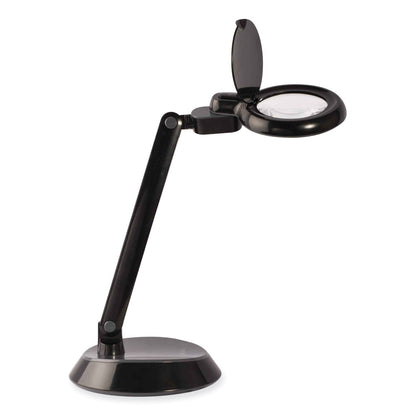 OttLite Space-Saving LED Magnifier Desk Lamp, 14" High, Black (OTTG97BGCFFP)