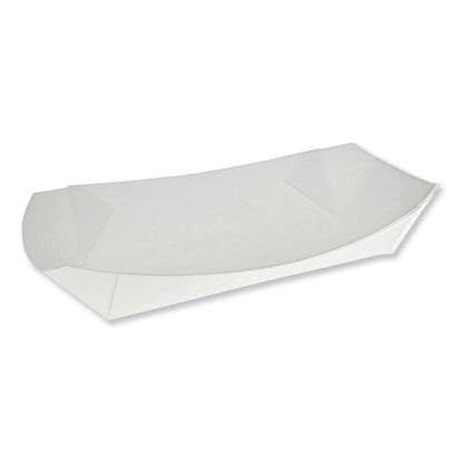 Pactiv Paper Hot Dog Tray with Perforations, 7.04 x 1.75 x 1.43, White, 1,000/Carton (PCTDDOGTPAC)