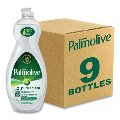 Palmolive Pure + Clear Dishwashing Liquid, Unscented, 32.5 oz Bottle, 9/Carton (CPCUS04272CT)