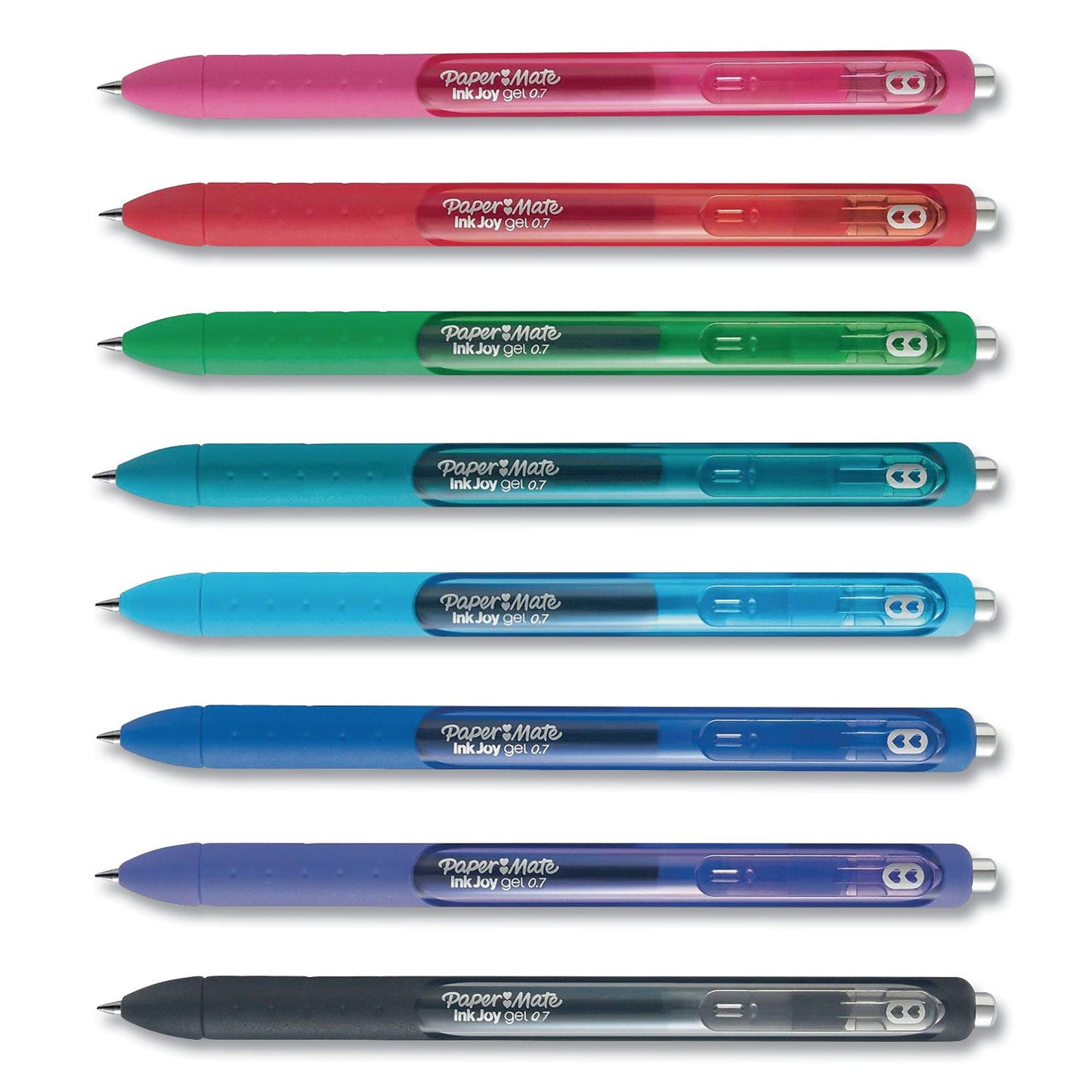 Papermate InkJoy Gel Pen, Retractable, Medium 0.7 mm, Assorted Ink and Barrel Colors, 8/Pack (PAP1958946)