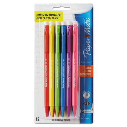Sharpie Sharpwriter Mechanical Pencil, 0.7 mm, HB (#2.5), Black Lead, Assorted Barrel Colors, Dozen (PAP1898483C)