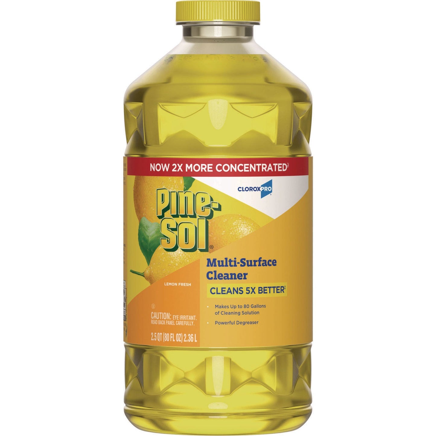 Pine-Sol CloroxPro Multi-Surface Cleaner Concentrated, Lemon Fresh Scent, 80 oz Bottle (CLO60607EA)