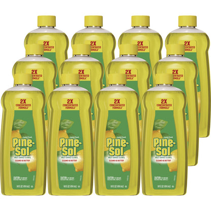Pine-Sol Multi-Surface Cleaner Concentrated, Lemon Fresh Scent, 14 oz Bottle, 12/Carton (CLO60148CT)