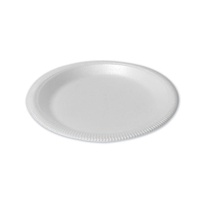 Plastifar Foam Dinnerware, 9" dia, Poly Bag, White, 125/Sleeve, 4 Sleeves/Bag, 1 Bag/Pack (PST12040)