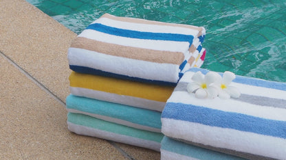 Hospeco® Cabo Cabana Beach Towel 30x70 Orange/Blue, 4/Pack (CABOCABANA-OR/BL)