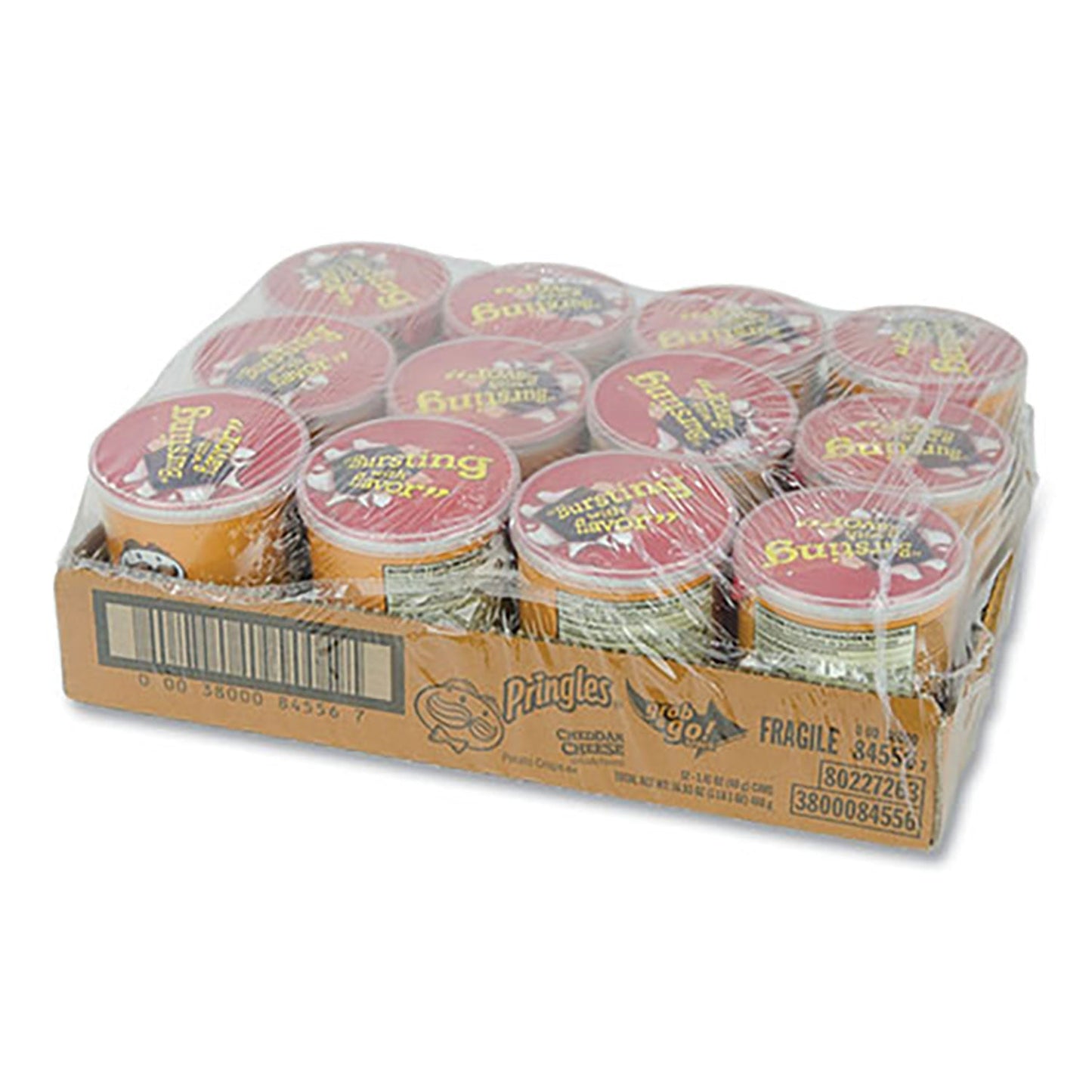 Pringles Grab & Go Cheddar Cheese Crisps, 1.4 oz Can, 12 Carton (PRG84556)