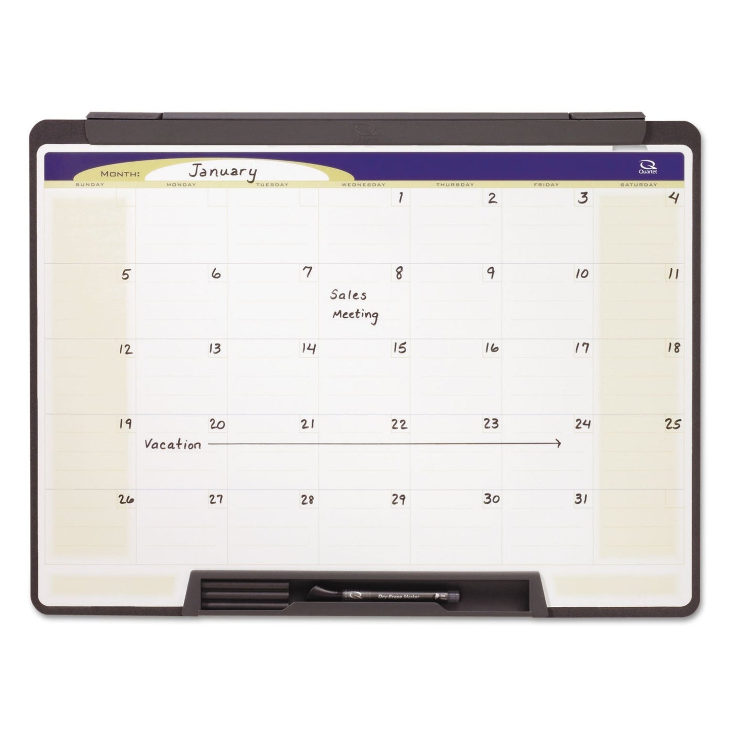 Quartet Motion Portable Monthly Calendar, Dry Erase, 24 x 18 (QRTMMC25)