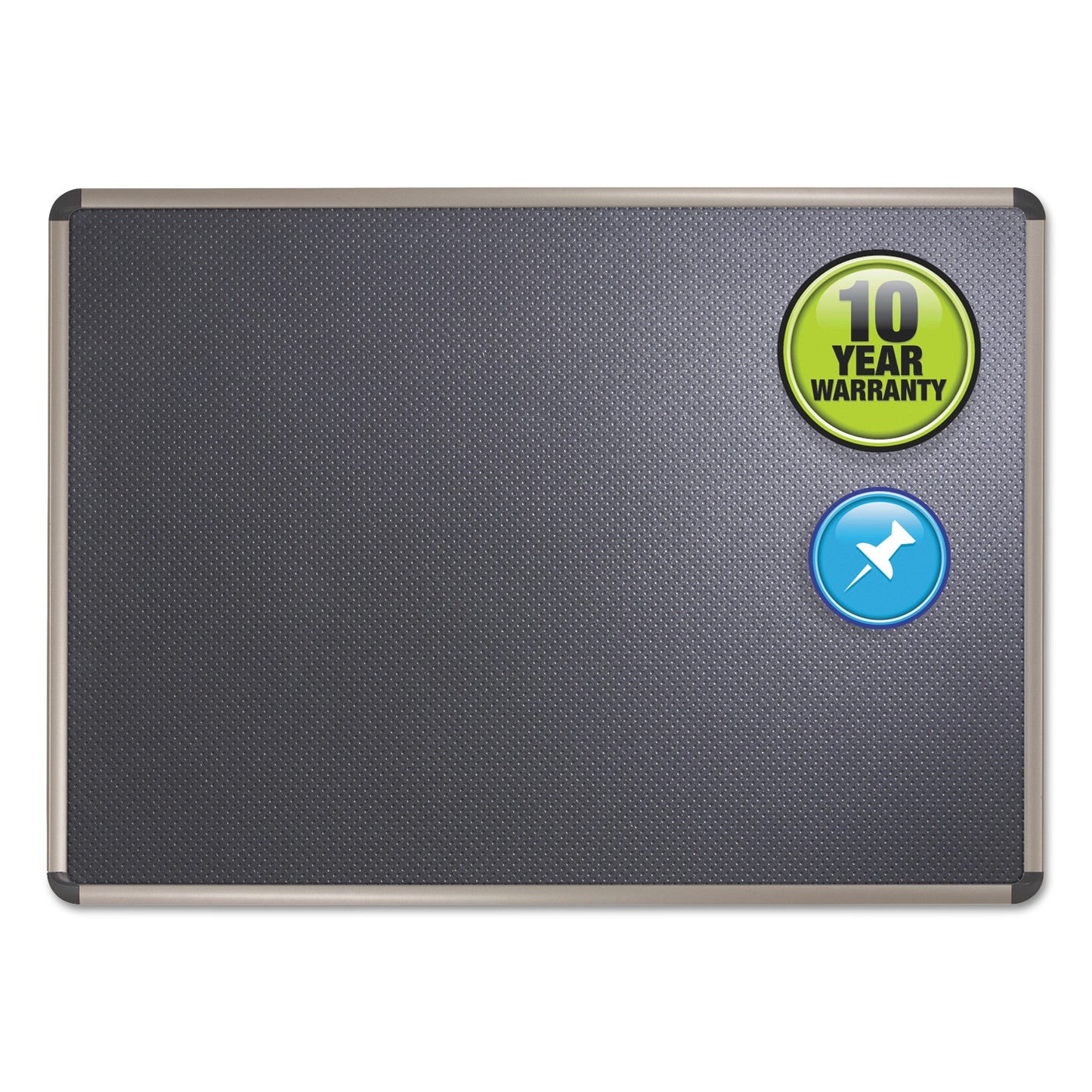 Quartet Prestige Euro-Style Embossed Foam Bulletin Board, 72 x 48, Black/Aluminum Frame (QRTB367T)