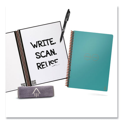 Rocketbook Core Smart Notebook, Lined Rule, Teal Cover,  (18) 8.8 x 6 Sheets (RKBEVR2EKCCE)