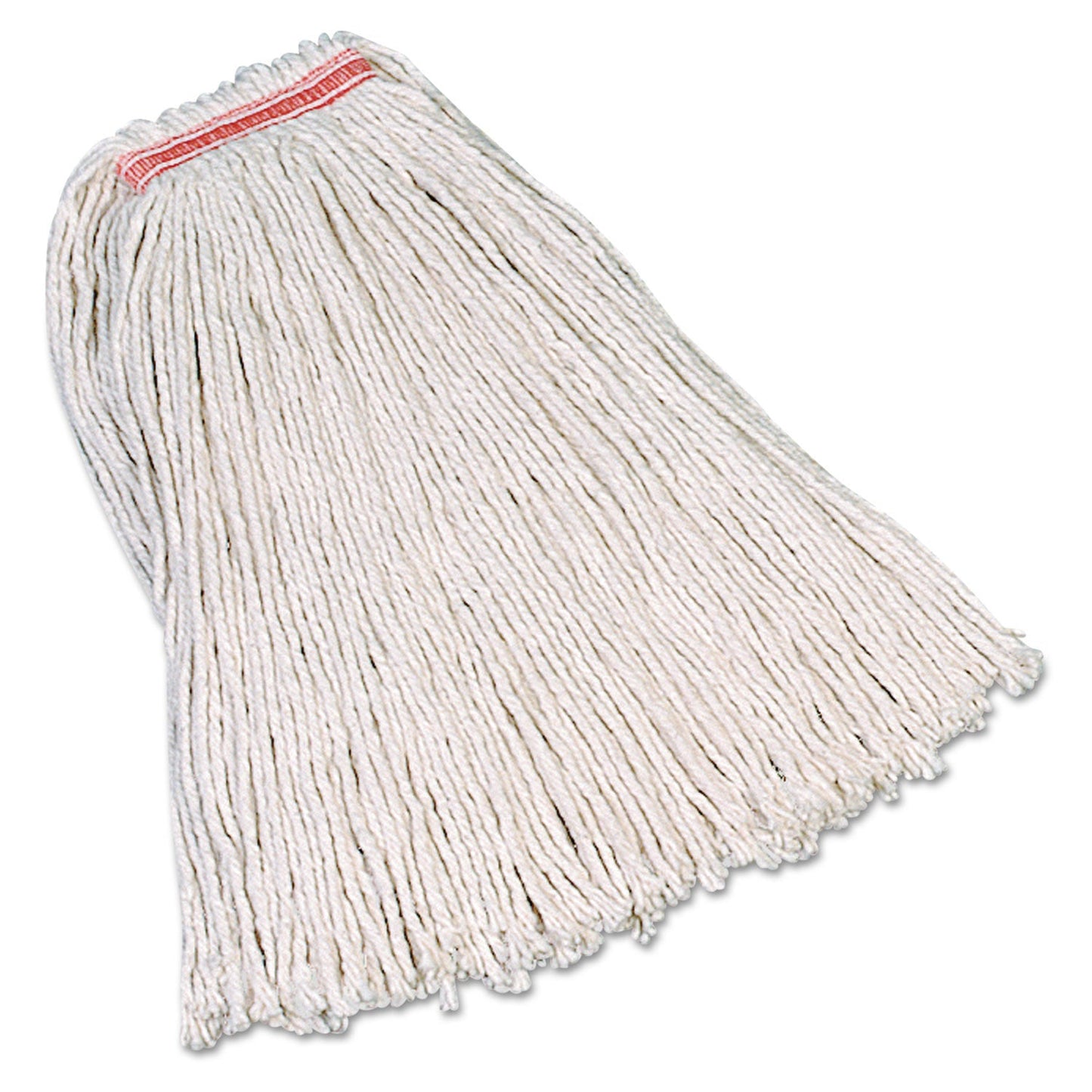 Rubbermaid Premium Cut-End Cotton Mop, White, 20 oz, 1-in. Orange Headband (RCPF117-12)