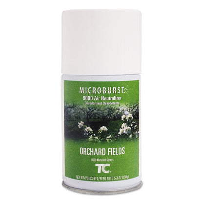 Rubbermaid TC Microburst 9000 Air Freshener Refill, Orchard Fields, 5.3 oz Aerosol, 4/Carton (TEC4012451)