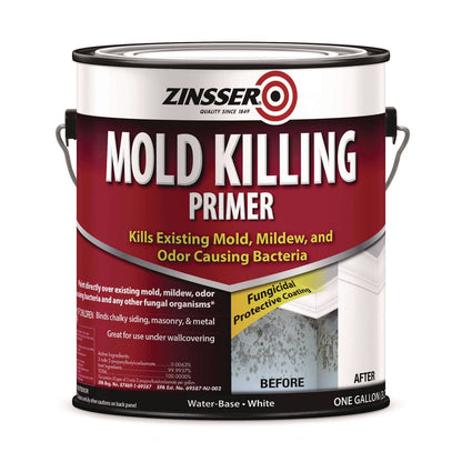 Rust-Oleum Mold Killing Primer, Interior/Exterior, Flat White, 1 gal Bucket/Pail, 2/Carton (RST276049CT)