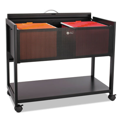 Safco Locking Top Mobile Tub File, One-Shelf, 33.25w x 17d x 27h, Black (SAF5353BL)