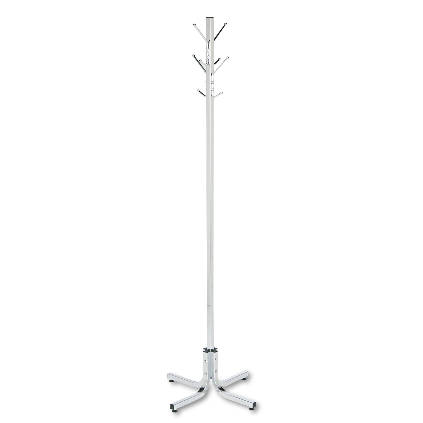 Safco Metal Costumer, Four Ball-Tipped Double-Hooks, 21w x 21d x 70h, Chrome (SAF4163CR)
