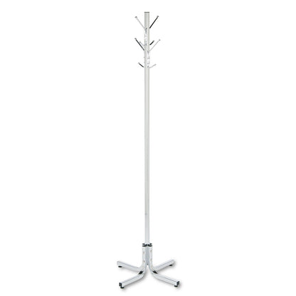 Safco Metal Costumer, Four Ball-Tipped Double-Hooks, 21w x 21d x 70h, Chrome (SAF4163CR)