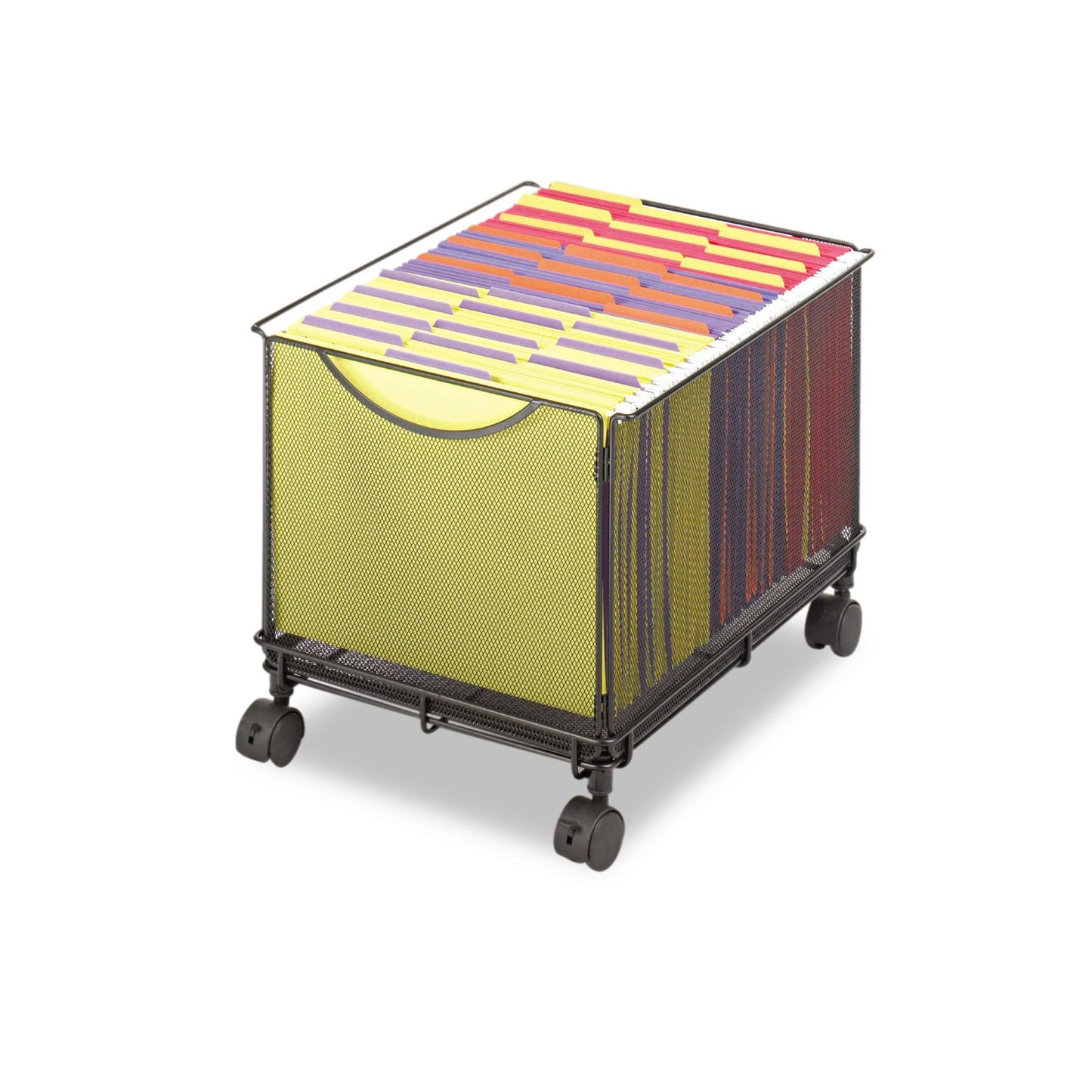 Safco Onyx Mesh Mobile File Cube, 13.5w x 16.75d x 13h, Black (SAF5211BL)