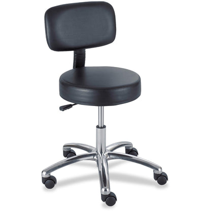 Safco Pneumatic Lift Lab Stools With Back, Height Adjustable 17&quot; to 22&quot;, Black (SAF3430BL)