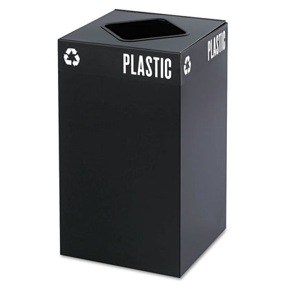 Safco Public Square Plastic-Recycling Container, Square, Steel, 25 gal, Black (SAF2981BL)