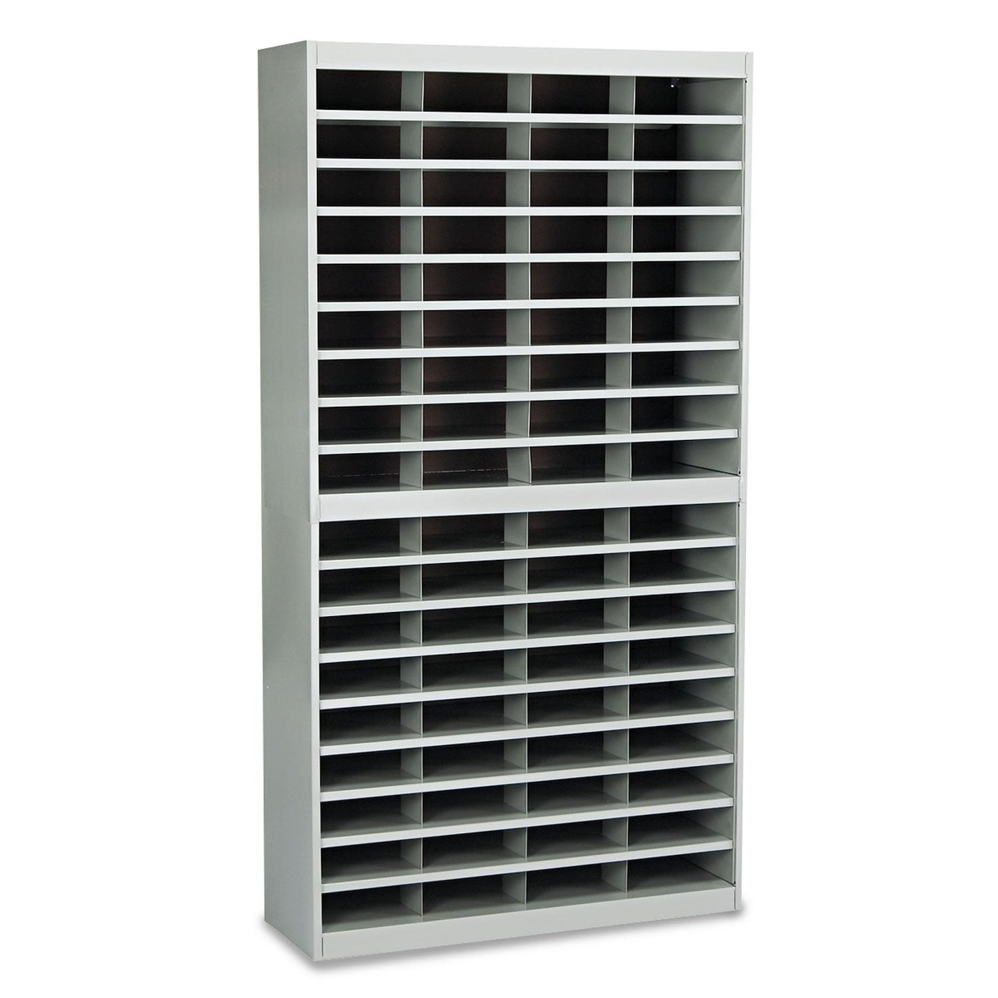 Safco Steel/Fiberboard E-Z Stor Sorter, 72 Sections, 37 1/2 x 12 3/4 x 71, Gray (SAF9241GRR)