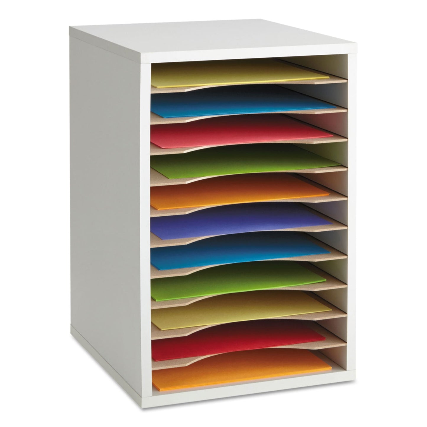 Safco Wood Vertical Desktop Literature Sorter, 11 Sections 10 5/8 x 11 7/8 x 16, Gray (SAF9419GR)
