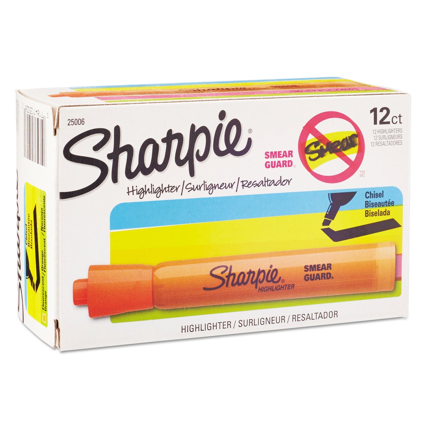 Sharpie Tank Style Highlighters, Chisel Tip, Orange, Dozen (SAN25006B)