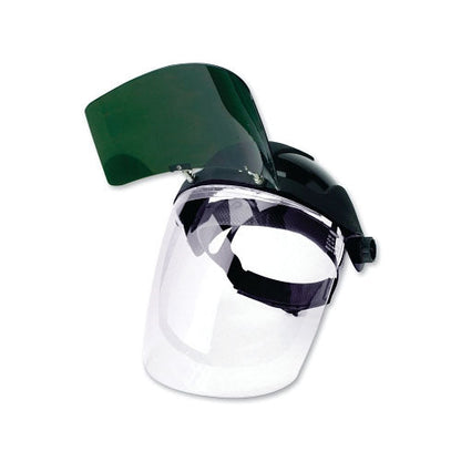 Sellstrom DP4™ Series Multi-Purpose Faceshield,Flip-Up IR Window & Ratcheting Headgear, AF/Clear, Shade 8 IR, 9 in H x 12.125 in L (851-S32181)