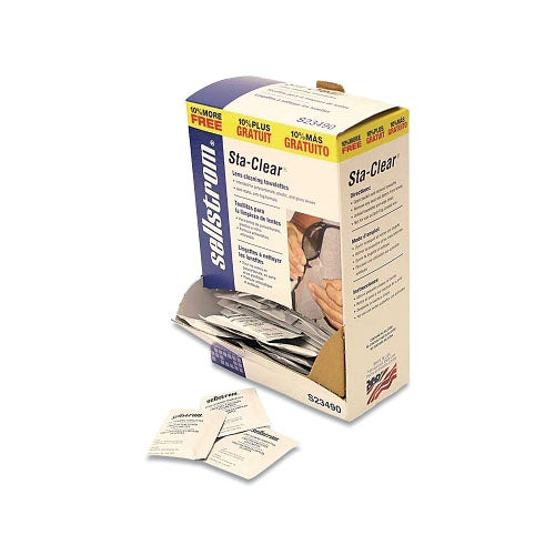 Sellstrom Sta-Clear™ Pre-Moistened Lens Cleaning Tissue Packet, 8 in L x 5 in W, 110 Packets Per Box (851-S23490)