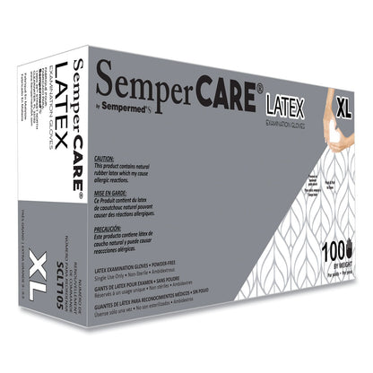 SemperCare Latex Examination Gloves, Cream, X-Large, 100/Box (SEZSCLT105BX)
