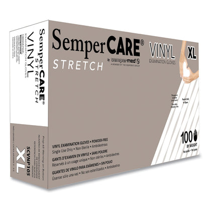SemperCare Stretch Vinyl Examination Gloves, Cream, X-Large, 100/Box, 10 Boxes/Carton (SEZSCVNP105)