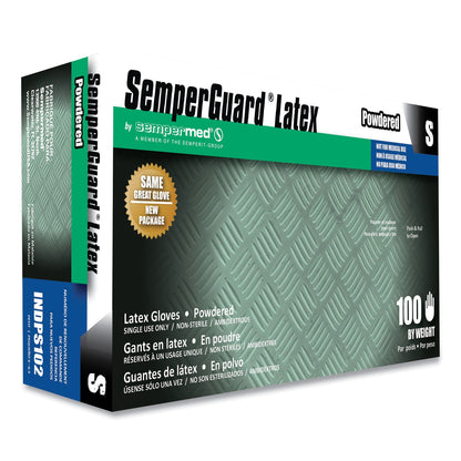 SemperGuard Latex Powdered Gloves, Cream, Small, 100/Box (SEZINDPS102BX)