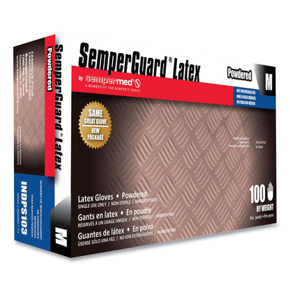 SemperGuard Latex Powdered Gloves, Cream, Medium, 100/Box (SEZINDPS103BX)