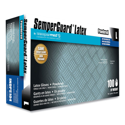 SemperGuard Latex Powdered Gloves, Cream, Large, 100/Box (SEZINDPS104BX)