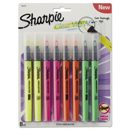 Sharpie Clearview Pen-Style Highlighter, Chisel Tip, Assorted Colors, 8/Pack (SAN1966798)