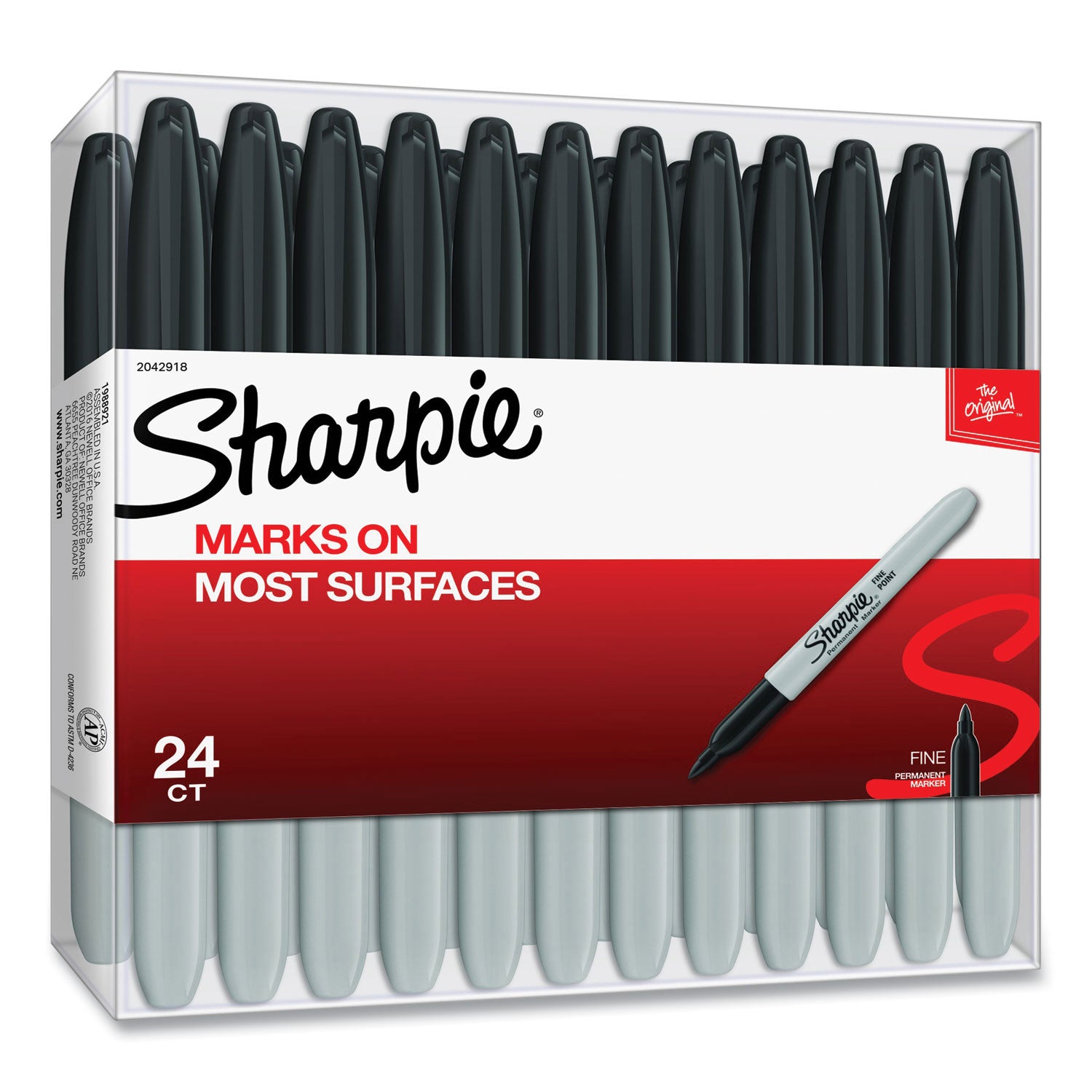 Sharpie Fine Tip Permanent Marker, Fine Bullet Tip, Black, 24/Pack (SA ...