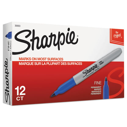 Sharpie Fine Tip Permanent Marker, Blue, Dozen (SAN30003B)