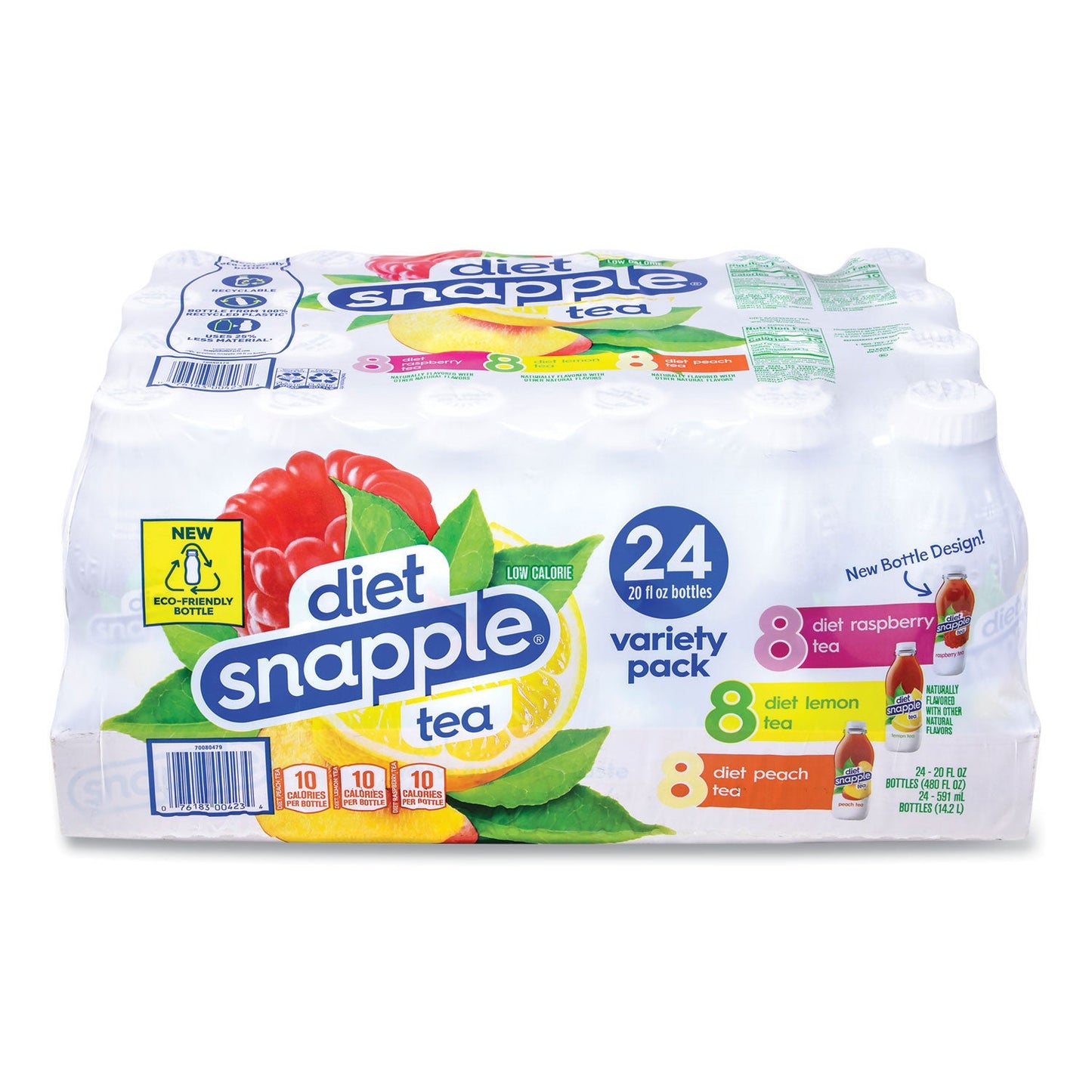 Snapple Ice Tea Variety Pack, Assorted Flavors, 20 oz Bottle, 24/Carton (GRR22002043)