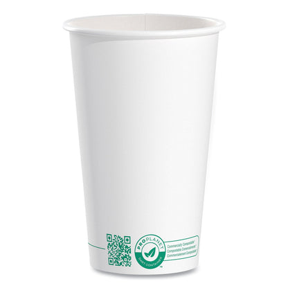 SOLO Compostable Paper Hot Cups, ProPlanet Seal, 16 oz, White/Green, 1,000/Carton (SCC316PLAPLANET)