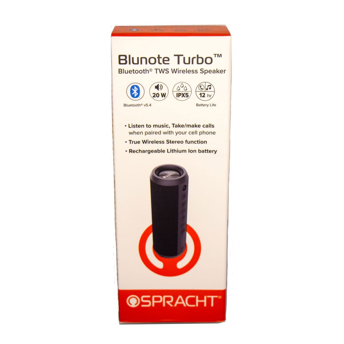 Spracht Blunote Turbo Wireless Speaker, Bluetooth, Black (SPTWS5010)
