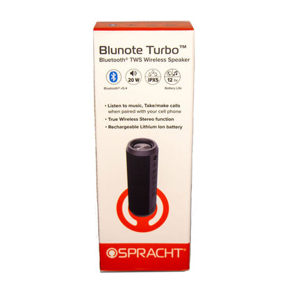 Spracht Blunote Turbo Wireless Speaker, Bluetooth, Black (SPTWS5010)