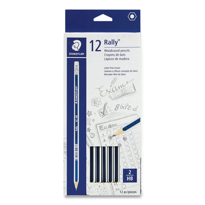 Staedtler Woodcase Pencil, HB #2, Black Lead, Blue/White Barrel, 12/Pack (STD13218HBC12)