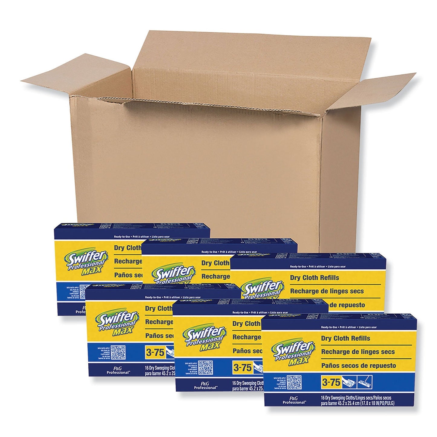 Swiffer Sweeper Max/XL Dry Cloth Refills, White, 16 Per Box, 6/Case, 96 Total (PAG37109CT)