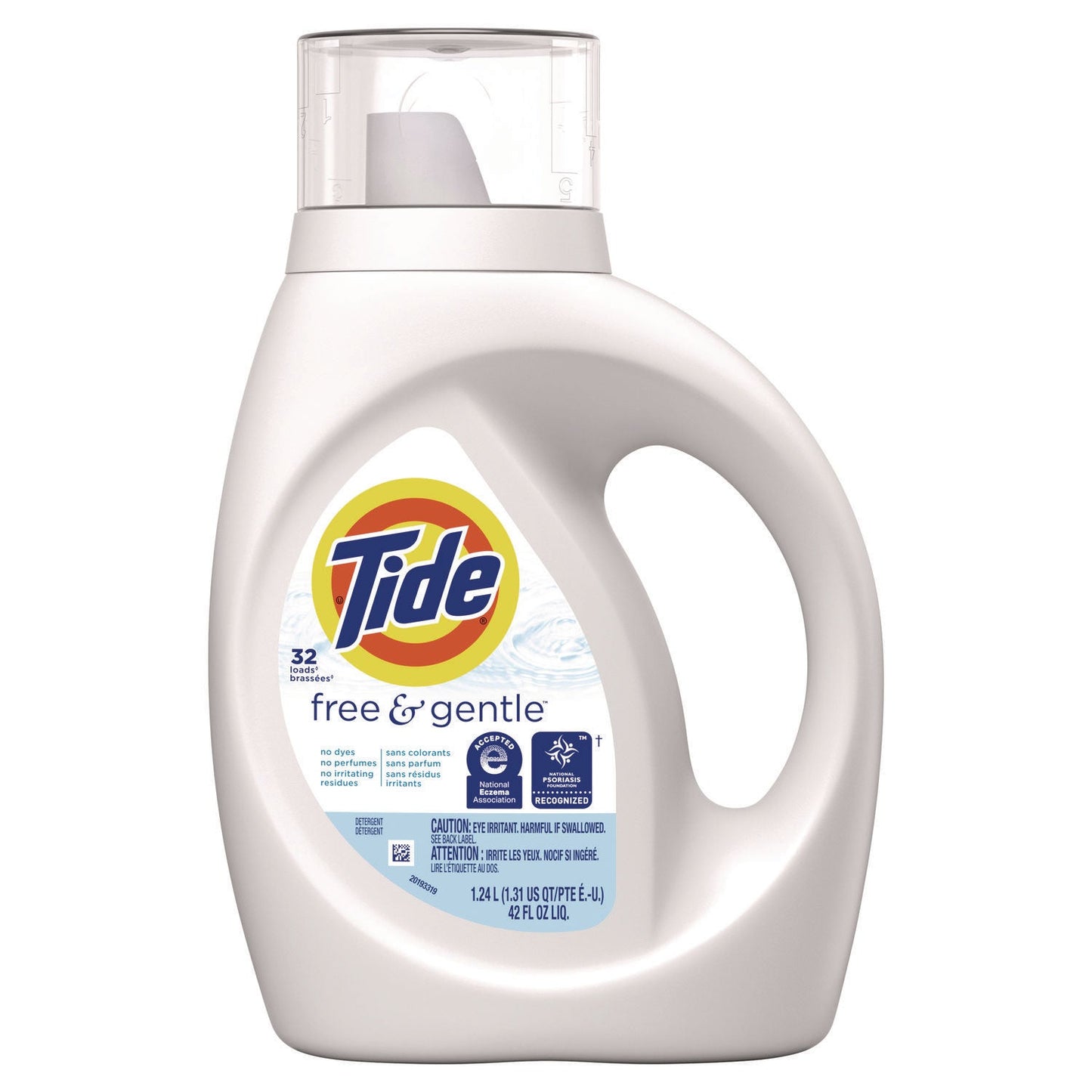 Tide Free and Gentle Laundry Detergent, 32 Loads, 42 oz Bottle, 6/Carton (PGC12146)