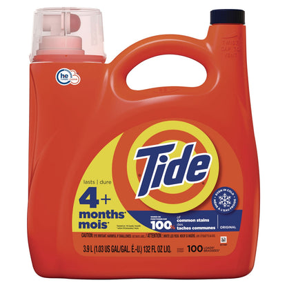 Tide Liquid Laundry Detergent, Original Scent, 132 oz Pour Bottle, 4/Carton (PGC12101)