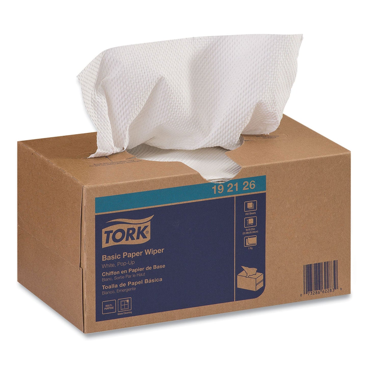 Tork Basic Paper Wiper, 1-Ply, 9 x 10.5, White, 250/Box, 24 Boxes/Carton (TRK192126)
