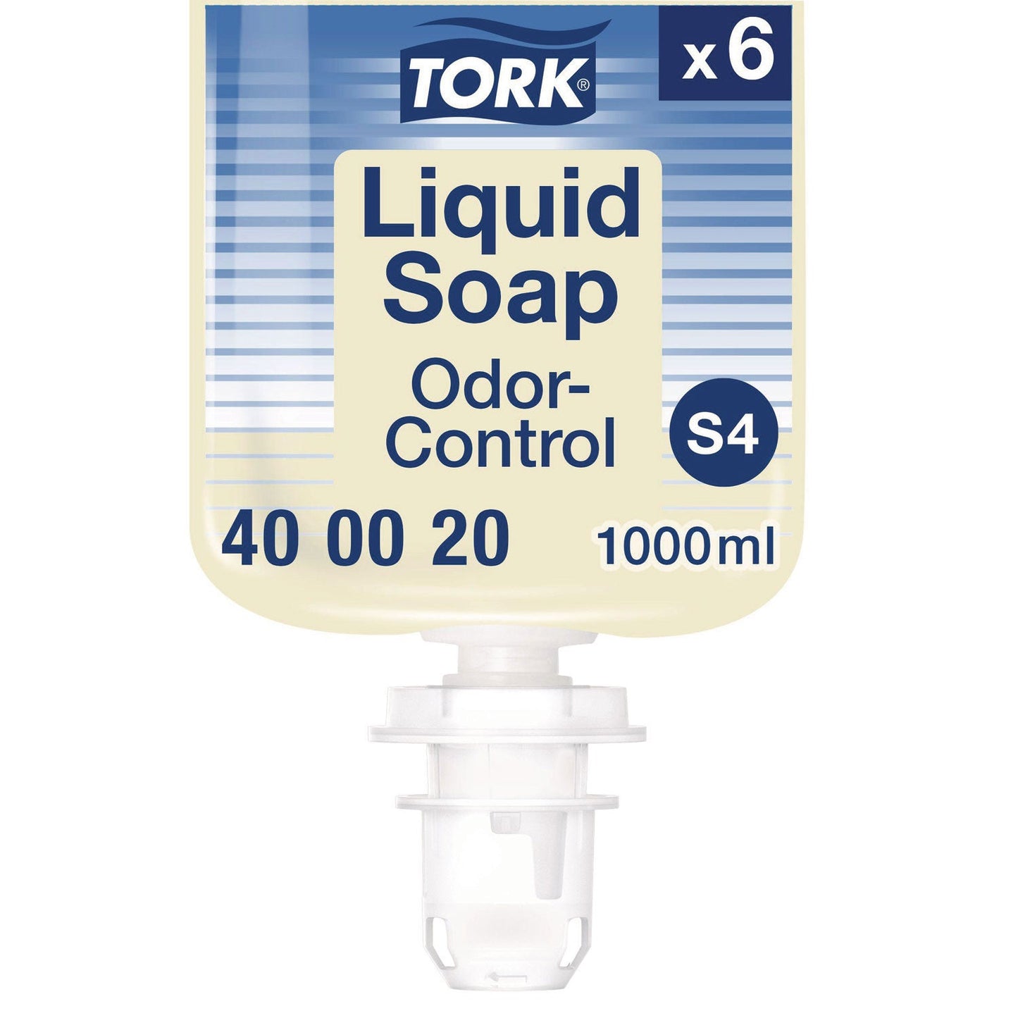 Tork Odor-Control Hand Soap Liquid S4, Perfume Free, 1 L, 6/Carton (TRK400020)