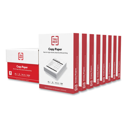 TRU RED Copy Paper, 92 Bright, 20 lb Bond Weight, 8.5 x 11, 500 Sheets/Ream, 8 Reams/Carton (TUD597024045)