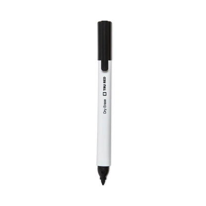 TRU RED Dry Erase Marker, Tank-Style, Medium Chisel Tip, Black, 4/Pack (TUD24376614)